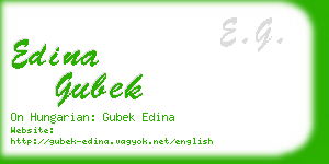 edina gubek business card